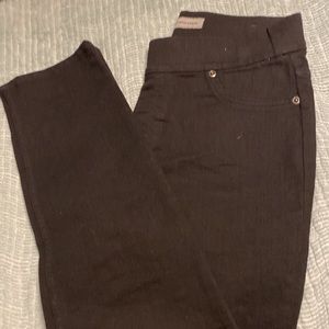 Chicos platinum denim, black, six 1 (10), EUC